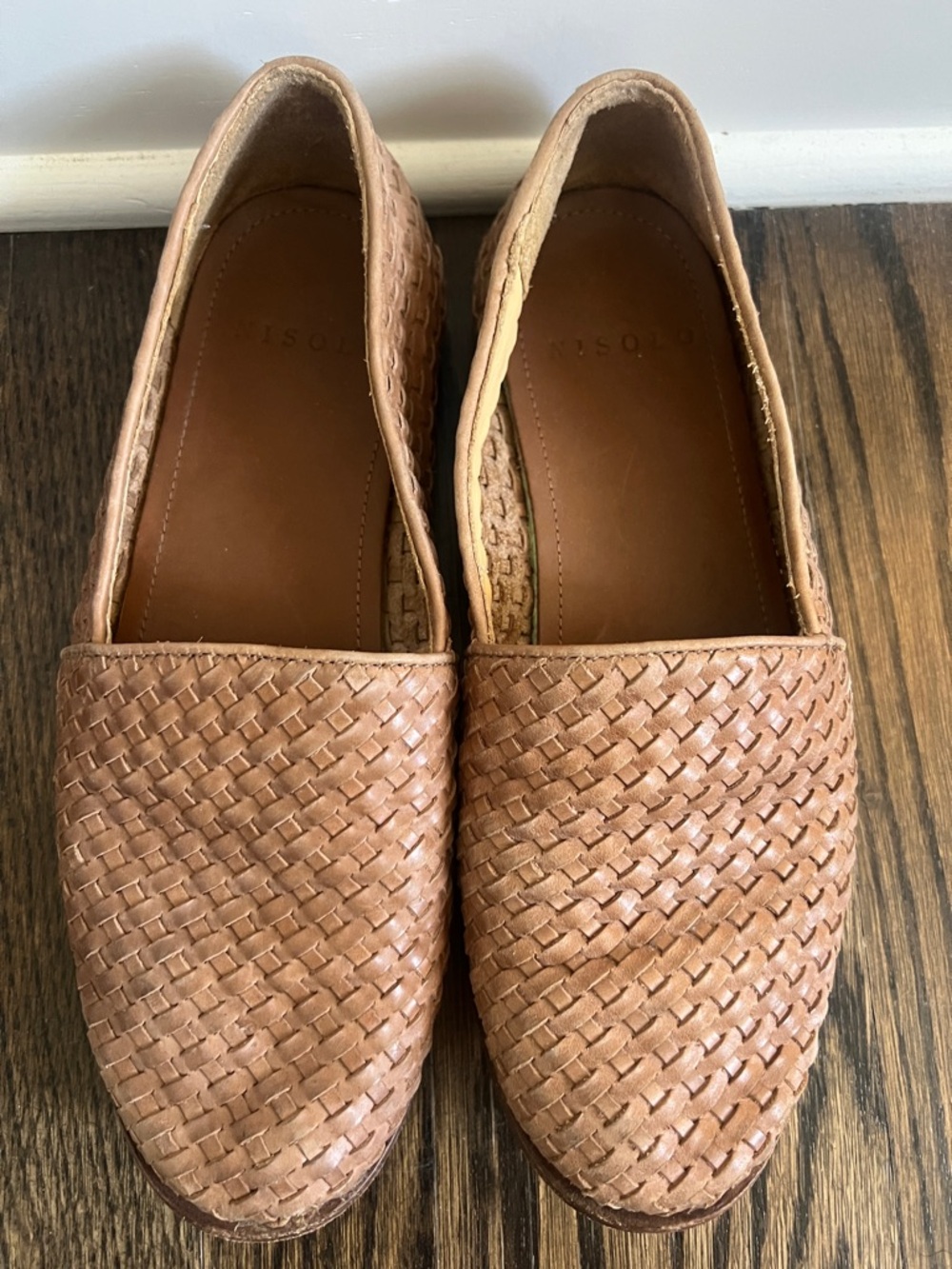 Nisolo | (8) Mara Woven Leather Slip On Flats in Almond - Picture 4 of 9